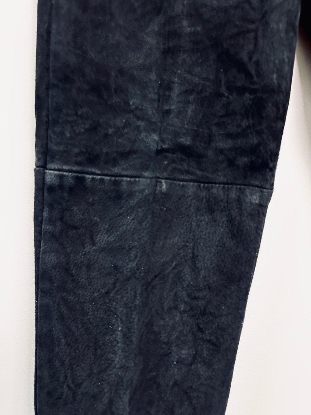 Vintage Skotts Black Suede Pants Jeans Washable High Rise Hipster Biker Size 28 - Picture 5 of 16